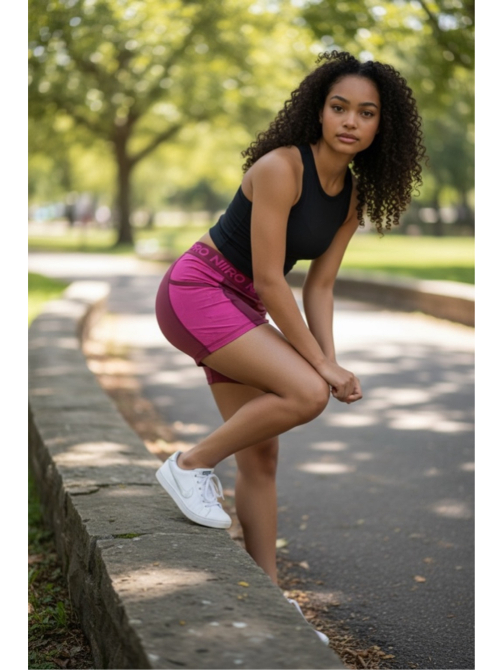 Nike Pro High Waisted 3” Training Shorts. Womens Pink Size Xl